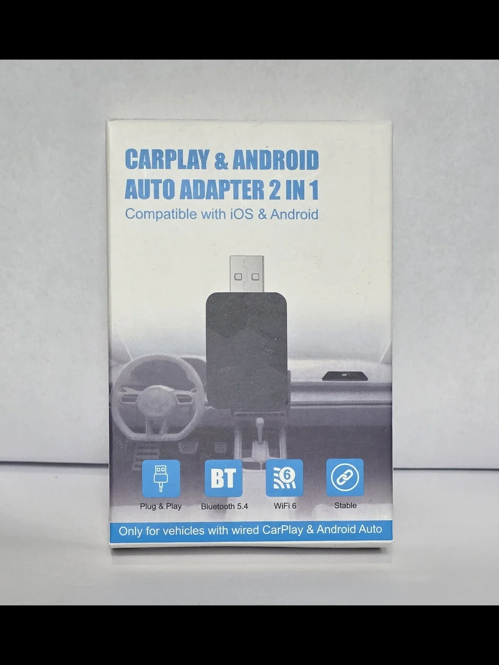 2 in 1 Carplay & Android Auto Adapter Dongle Compatible with iOS & Android